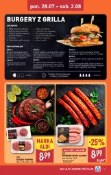 Gazetka promocyjna Aldi - Oferta weekendowa - Gazetka - ważna od 02.08 do 02.08.2025 - strona 11 - produkty: Majonez, Ketchup, Cebula, Mięso mielone, Top, Sos, Ser, Sól, Rum, Por, Mus, Hamburger, Sałat, Kiełbaski białe, Pieprz, Burger, Kotlet, Nuty, Oliwa z oliwek, Grill, Bułka, Mięso
