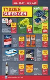 Gazetka promocyjna Aldi - Oferta weekendowa - Gazetka - ważna od 02.08 do 02.08.2025 - strona 2 - produkty: Piec, Kurczak, Krakus, Ser, Por, Gin, Gra, Mięsne specjały, Produkty mrożone, Szynka, Konfitura, Tarczyński, Serek, Schab wieprzowy, Winogrona, Sport, Oliwa z oliwek, Kabanos, Wino, Fa