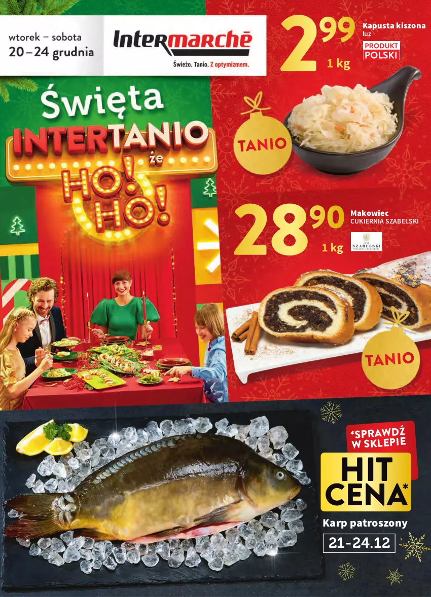 Gazetka promocyjna Intermarche - Gazetka Intermarche - ważna 20.12 do 24.12.2022 - strona 1 - produkty: Cukier, Karp, Makowiec