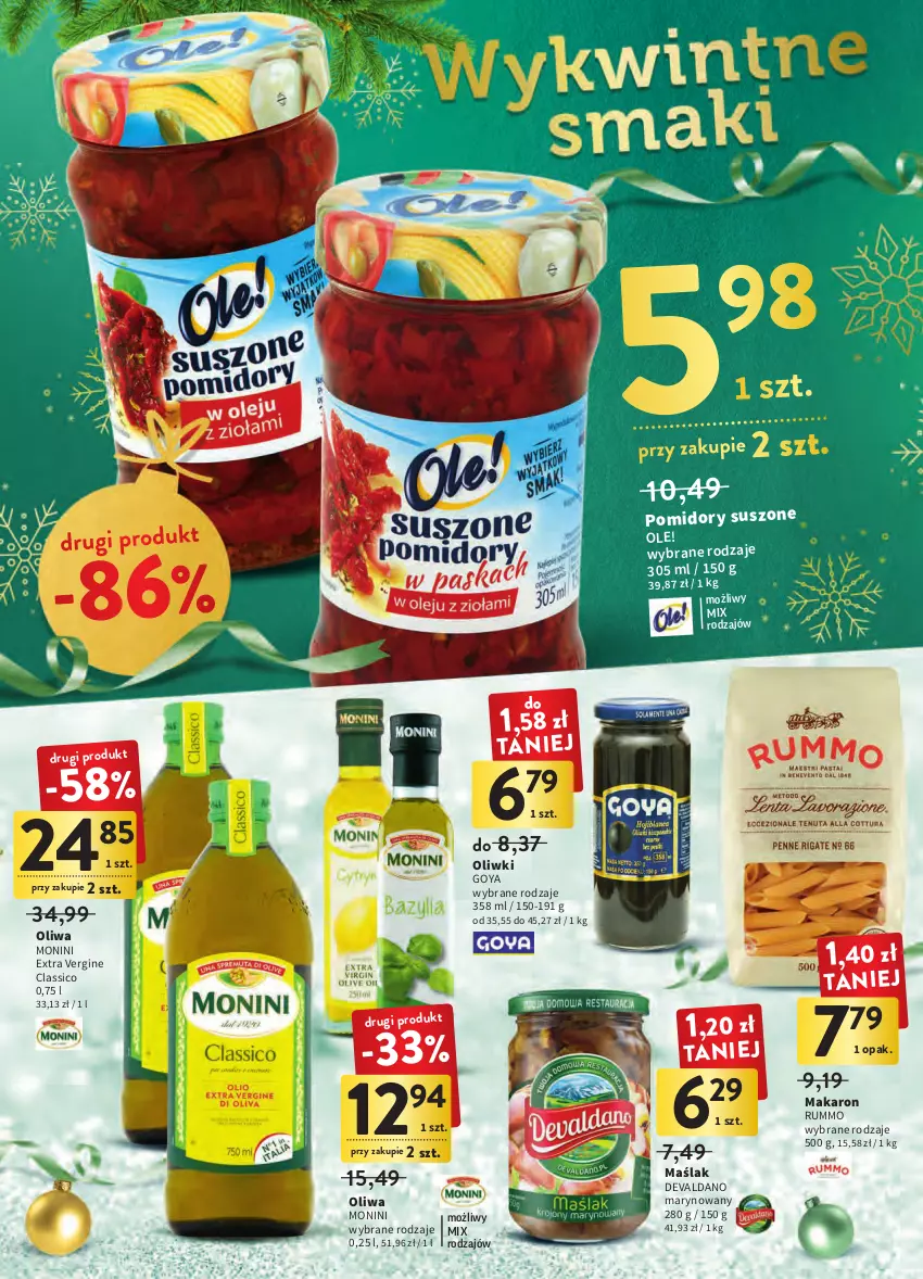 Gazetka promocyjna Intermarche - Gazetka Intermarche - ważna 20.12 do 24.12.2022 - strona 18 - produkty: Gin, Makaron, Monini, Ole!, Oliwki, Rum