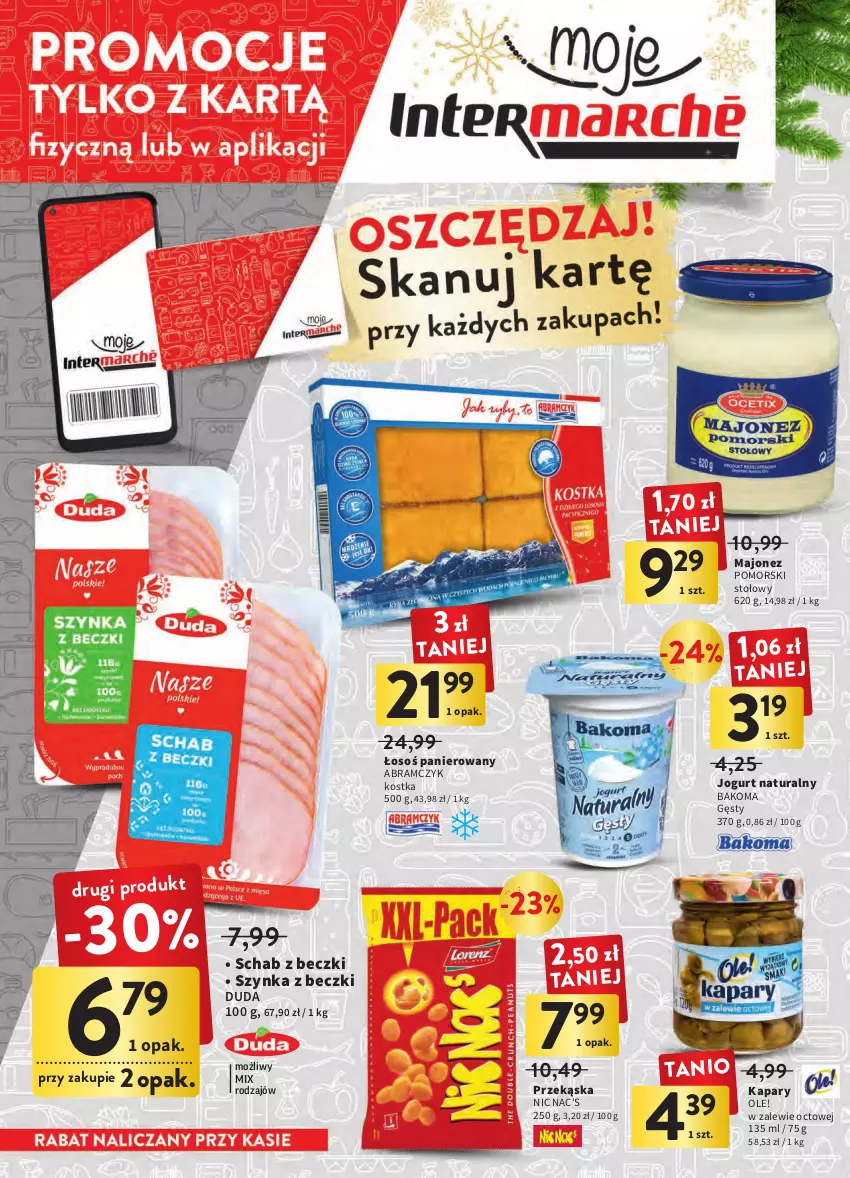 Gazetka promocyjna Intermarche - Gazetka Intermarche - ważna 20.12 do 24.12.2022 - strona 20 - produkty: Bakoma, Duda, Jogurt, Jogurt naturalny, Kapary, Majonez, Ole!, Szynka, Szynka z beczki