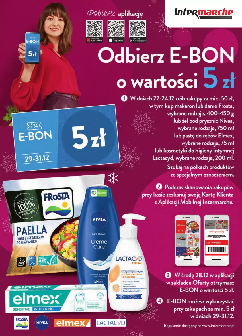 Gazetka promocyjna Intermarche - Gazetka Intermarche - ważna 20.12 do 24.12.2022 - strona 46 - produkty: Elmex, Frosta, Lactacyd, Makaron, Mobil, Nivea, Półka