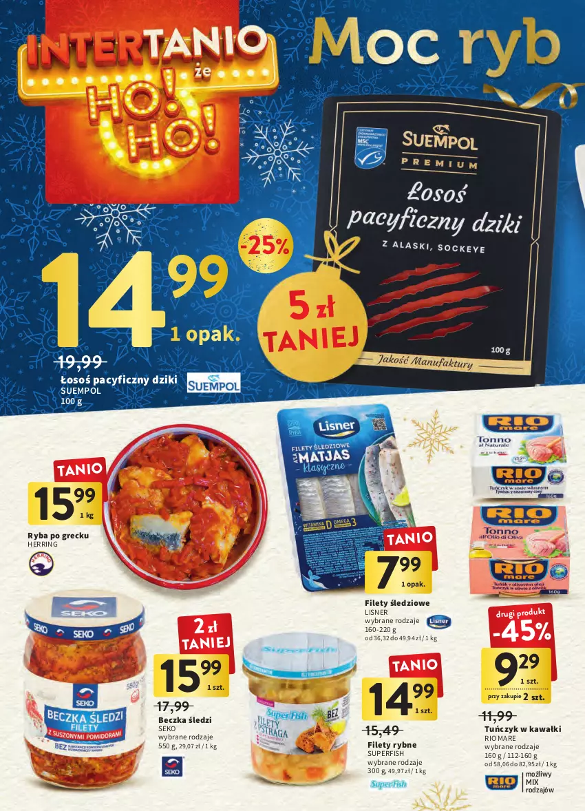 Gazetka promocyjna Intermarche - Gazetka Intermarche - ważna 20.12 do 24.12.2022 - strona 8 - produkty: Kawa, Lisner, Rio Mare, Ryba, Ryba po grecku, SEKO, Suempol, Tuńczyk