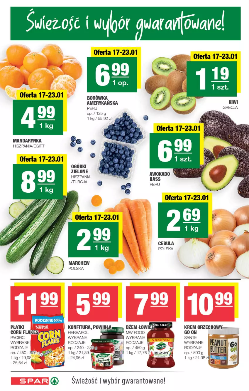 Gazetka promocyjna Spar - Spar - ważna 14.01 do 24.01.2024 - strona 2 - produkty: Borówka, Cebula, Cif, Herbapol, Kiwi, Konfitura, Krem orzechowy, Mus, Sante