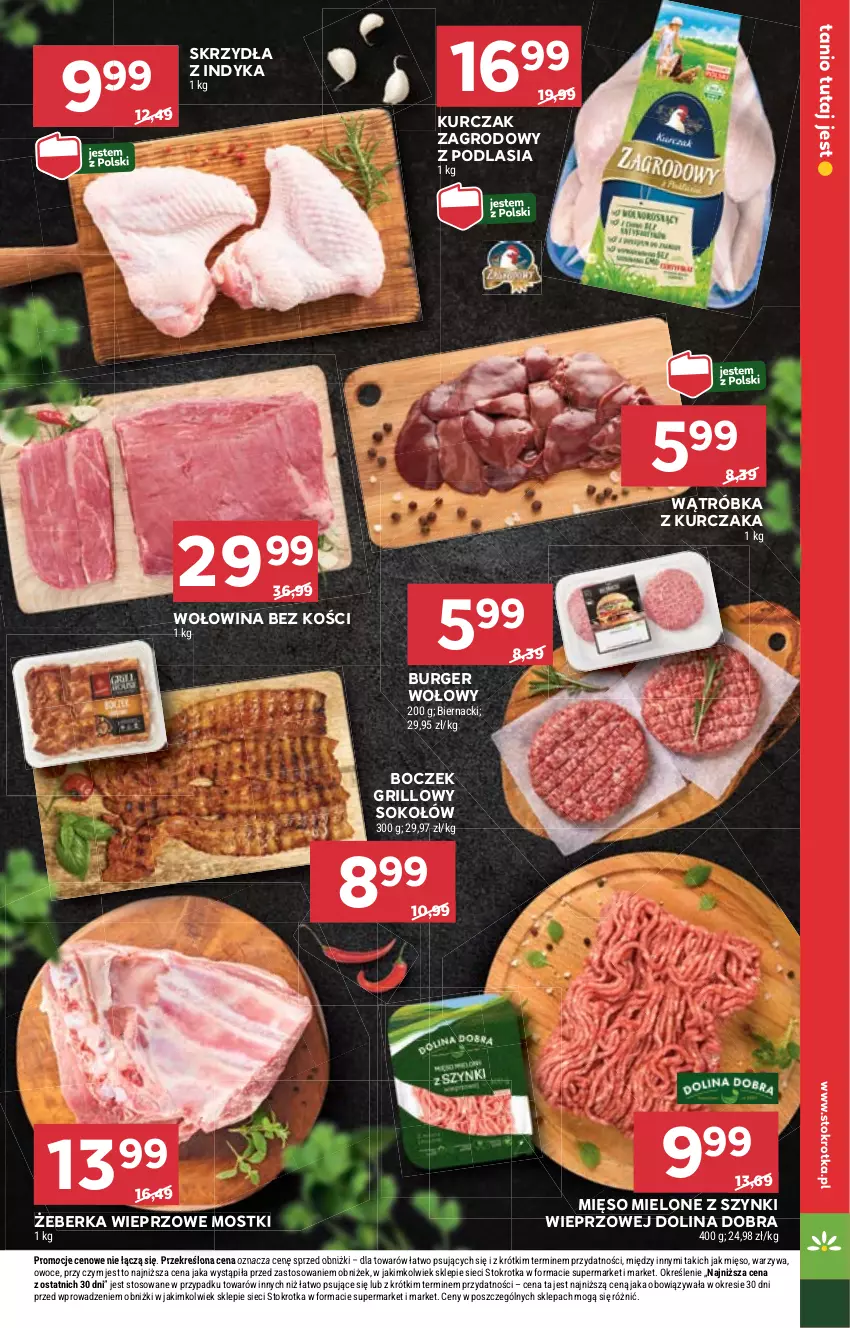 Gazetka promocyjna Stokrotka - Supermarket - ważna 23.05 do 28.05.2024 - strona 11 - produkty: Boczek, Burger, Grill, Kurczak, Mięso, Mięso mielone, Mięso mielone z szynki, Owoce, Sok, Sokołów, Warzywa, Wołowina, Wołowina bez kości