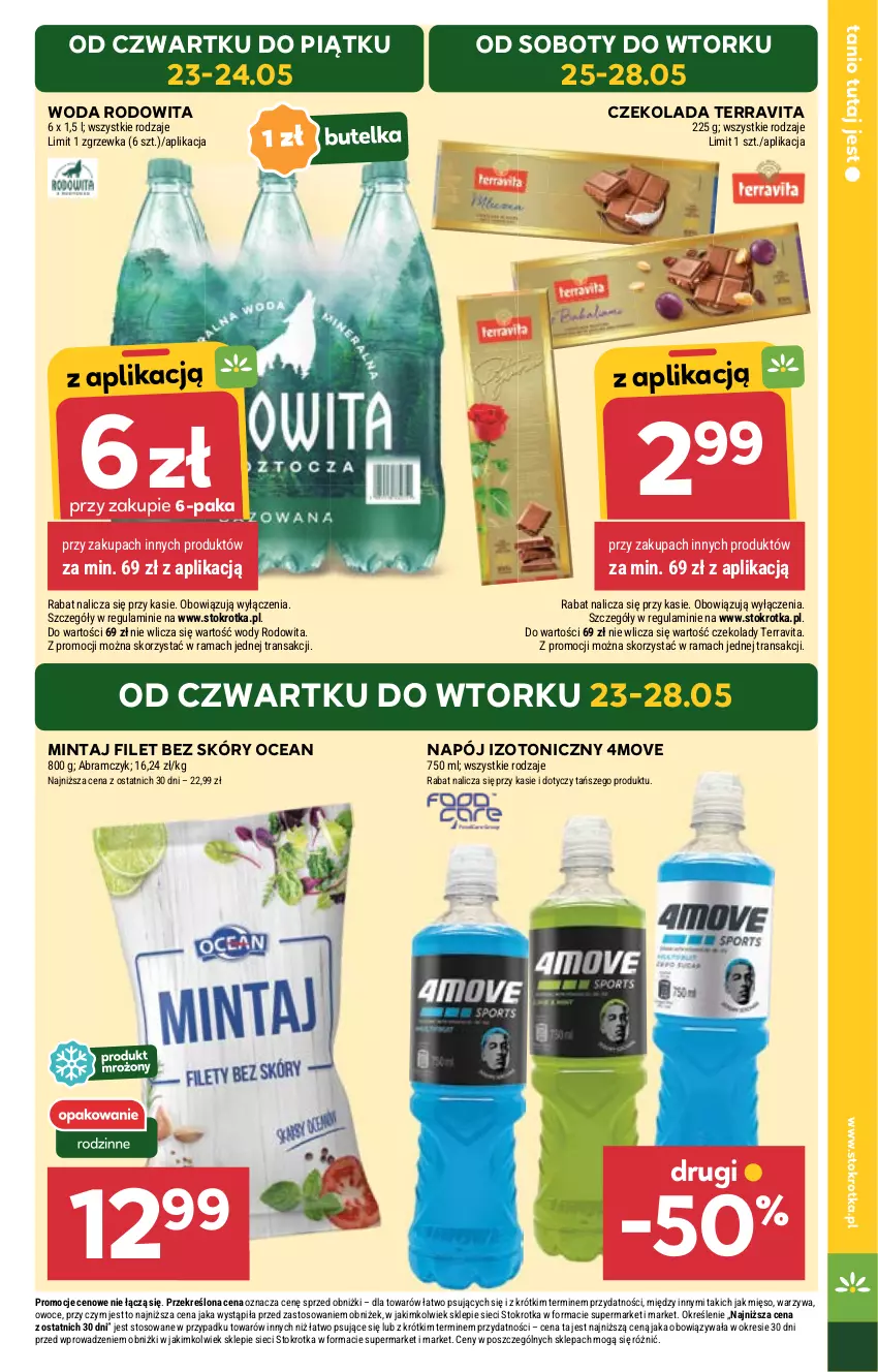 Gazetka promocyjna Stokrotka - Supermarket - ważna 23.05 do 28.05.2024 - strona 3 - produkty: Czekolada, Mięso, Mintaj, Napój, Napój izotoniczny, Owoce, Rama, Tran, Warzywa, Woda