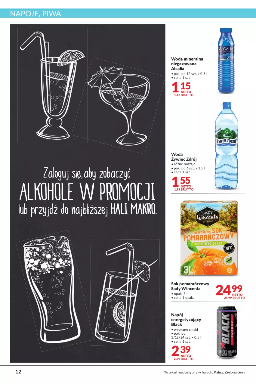 Gazetka promocyjna Makro - [Oferta promocyjna] Artykuły spożywcze i przemysłowe - ważna 04.05 do 16.05.2022 - strona 12 - produkty: Lack, Napój, Napoje, Piwa, Sok, Sok pomarańczowy, Woda, Woda mineralna