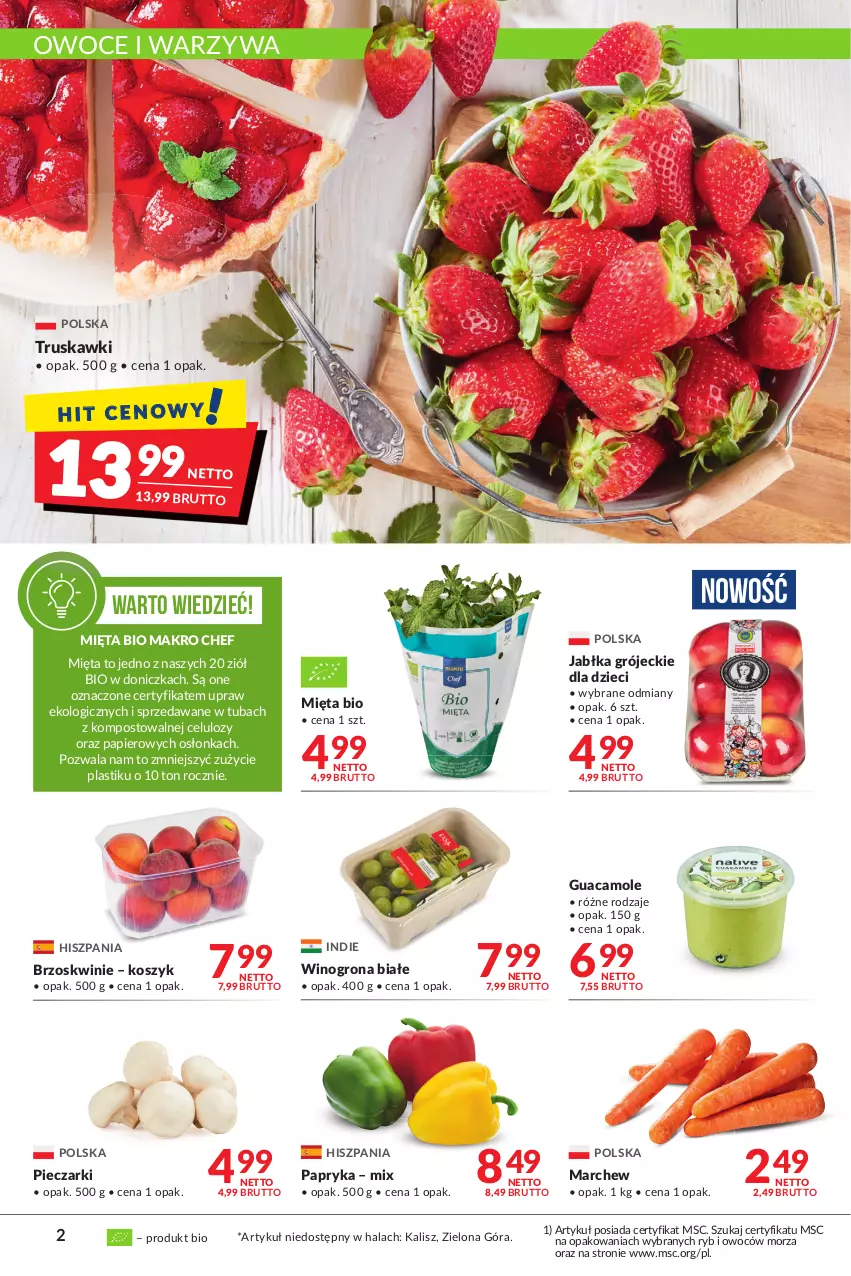 Gazetka promocyjna Makro - [Oferta promocyjna] Artykuły spożywcze i przemysłowe - ważna 04.05 do 16.05.2022 - strona 2 - produkty: Amol, Brzoskwinie, Dzieci, Jabłka, Kosz, Mięta, Osłonka, Owoce, Papier, Papryka, Piec, Truskawki, Warzywa, Wino, Winogrona