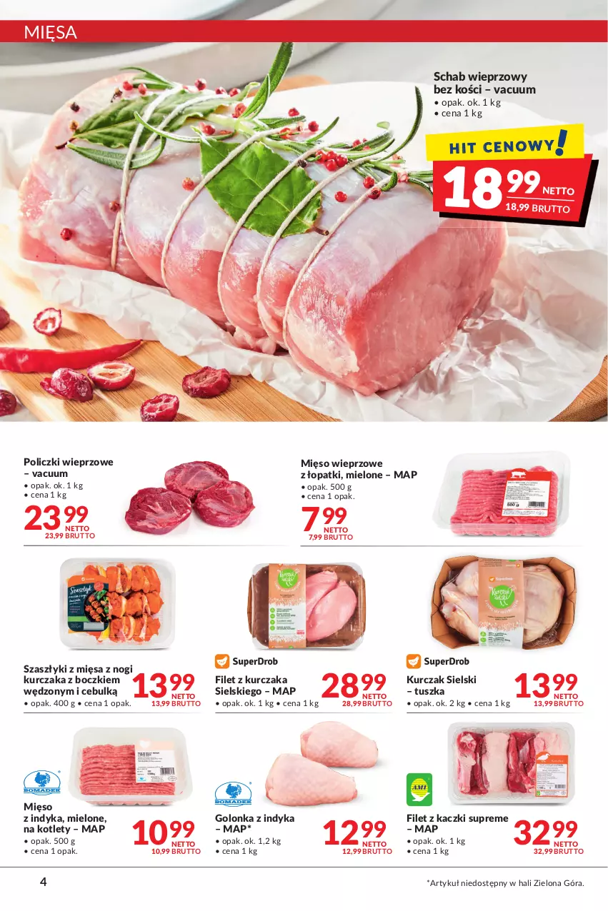 Gazetka promocyjna Makro - [Oferta promocyjna] Artykuły spożywcze i przemysłowe - ważna 04.05 do 16.05.2022 - strona 4 - produkty: Golonka z indyka, Kotlet, Kurczak, Mięso, Mięso wieprzowe, Mięso z indyka, Schab wieprzowy, Tusz