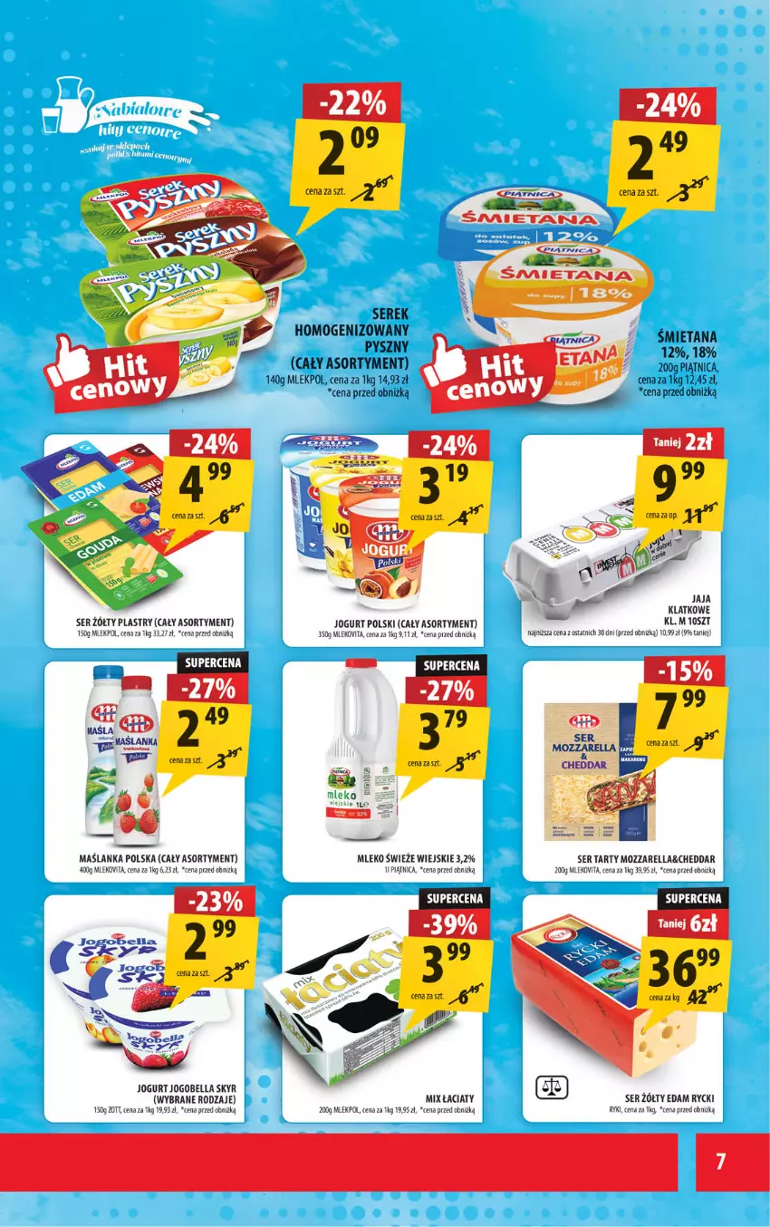 Gazetka promocyjna Arhelan - Gazetka - ważna 16.01 do 25.01.2026 - strona 7 - produkty: Bell, Bella, Cheddar, Edam, Jaja, Jogobella, Jogurt, Maślanka, Mleko, Mlekovita, Mozzarella, Piątnica, Ser, Serek, Serek homogenizowany, Zott