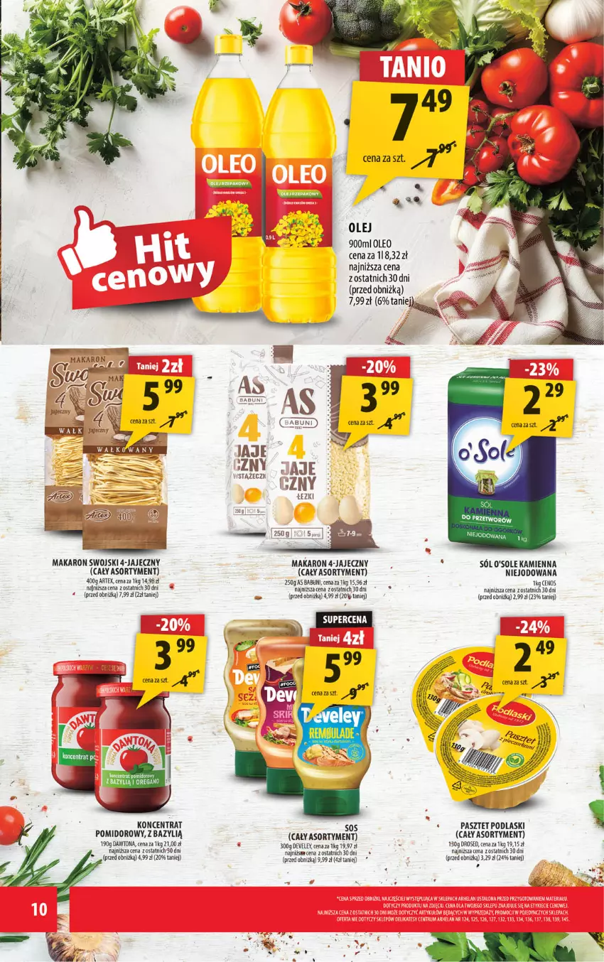 Gazetka promocyjna Arhelan - Gazetka - ważna 16.06 do 29.06.2025 - strona 10 - produkty: Babuni, Bazyl, Dawtona, LG, Makaron, Olej, Oleo, Pasztet, Podlaski, Sól