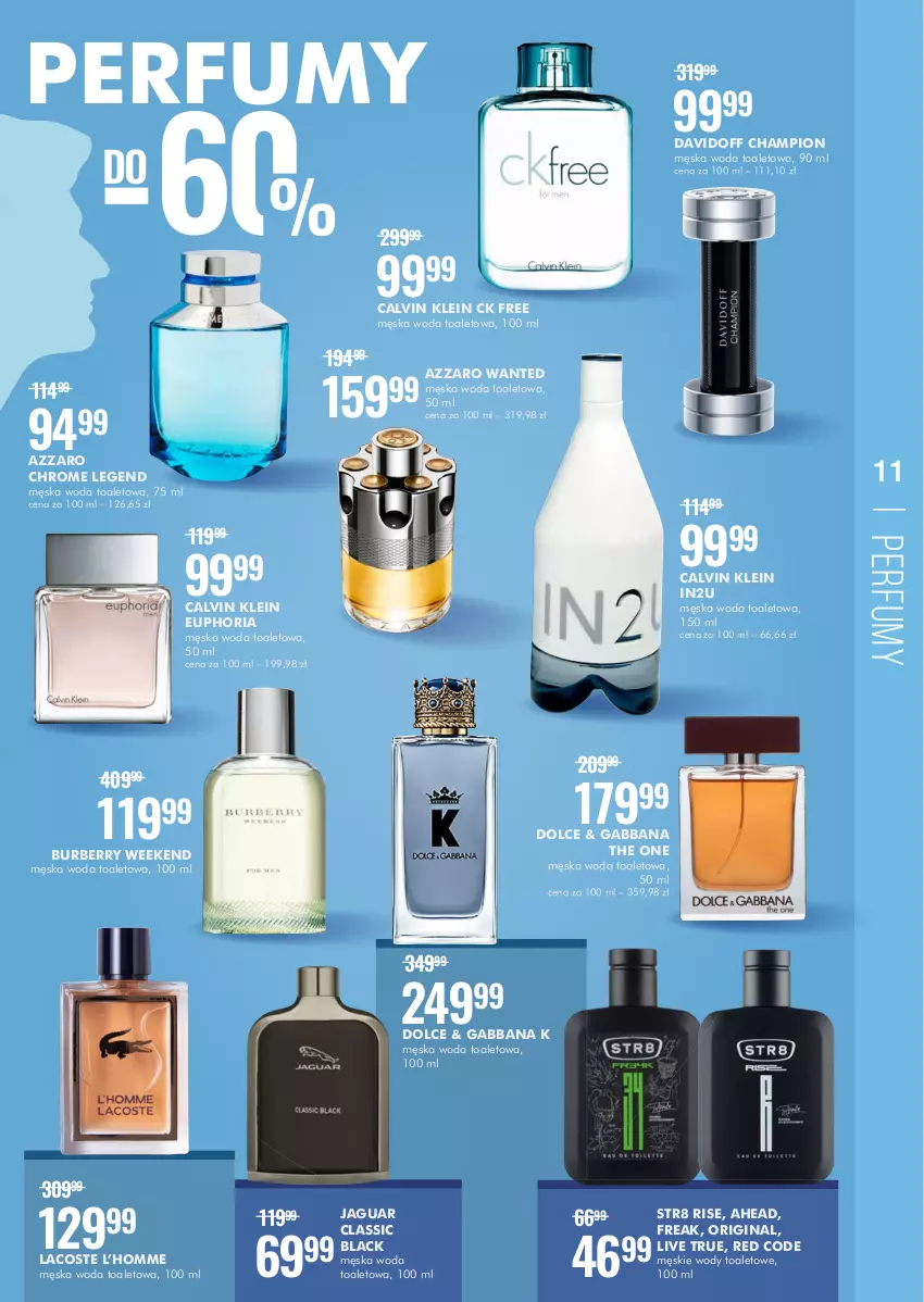 Gazetka promocyjna Super Pharm - Gazetka - ważna 19.08 do 31.08.2022 - strona 11 - produkty: Azzaro, Burberry, Calvin Klein, Jaguar, Lack, Lacoste, Perfum, The ONE, Woda, Woda toaletowa