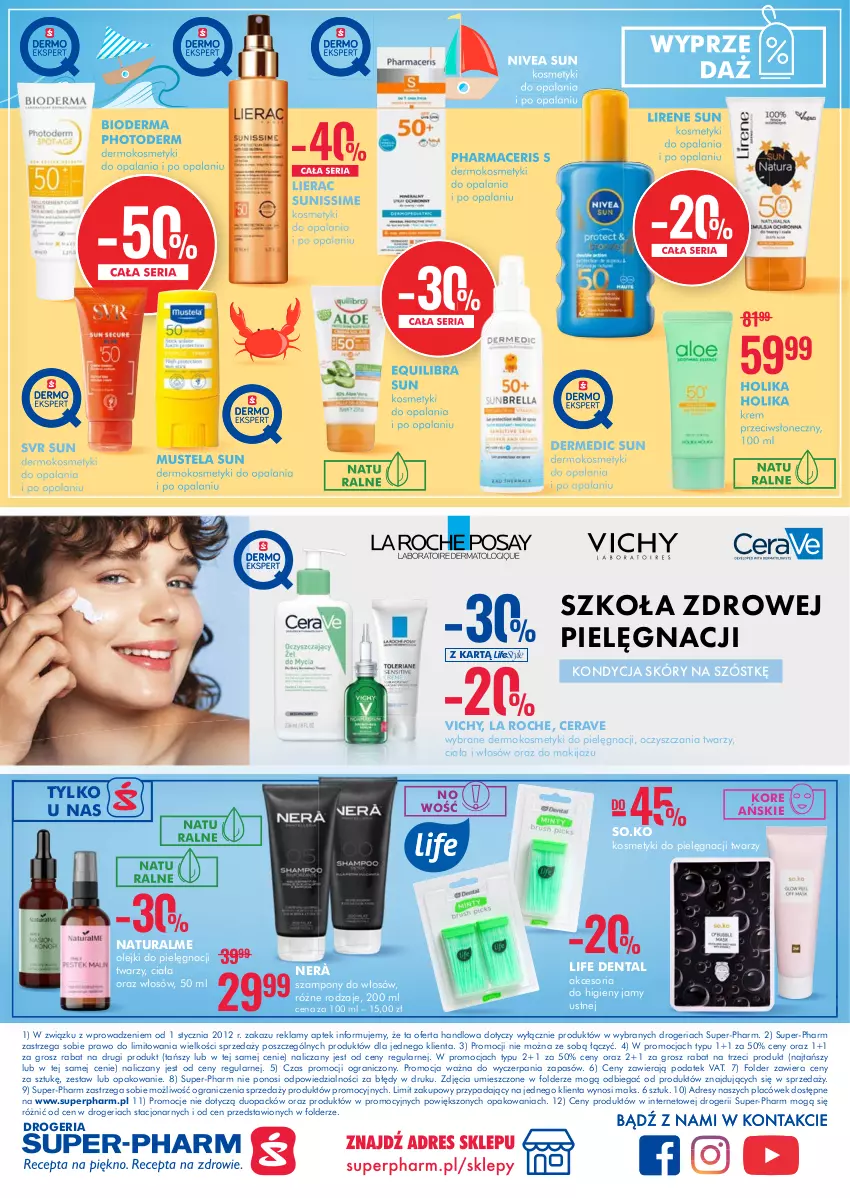 Gazetka promocyjna Super Pharm - Gazetka - ważna 19.08 do 31.08.2022 - strona 20 - produkty: Acer, Bioderma, CeraVe, Dermedic, Dres, Gra, Holika Holika, Lierac, Lirene, Makijaż, Mus, Mustela, Nivea, Olej, Pharmaceris, SVR, Szampon, Vichy