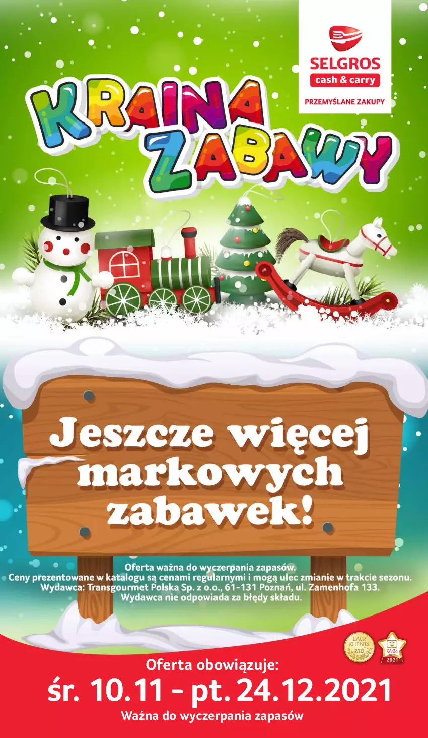 Gazetka promocyjna Selgros - E-katalog zabawki - ważna 10.11 do 24.12.2021 - strona 1