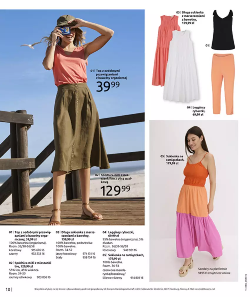 Gazetka promocyjna Bonprix - MODNY LUZ - ważna 15.07 do 25.08.2025 - strona 12 - produkty: Fa, Gin, Legginsy, Por, Ryba, Sandał, Spódnica