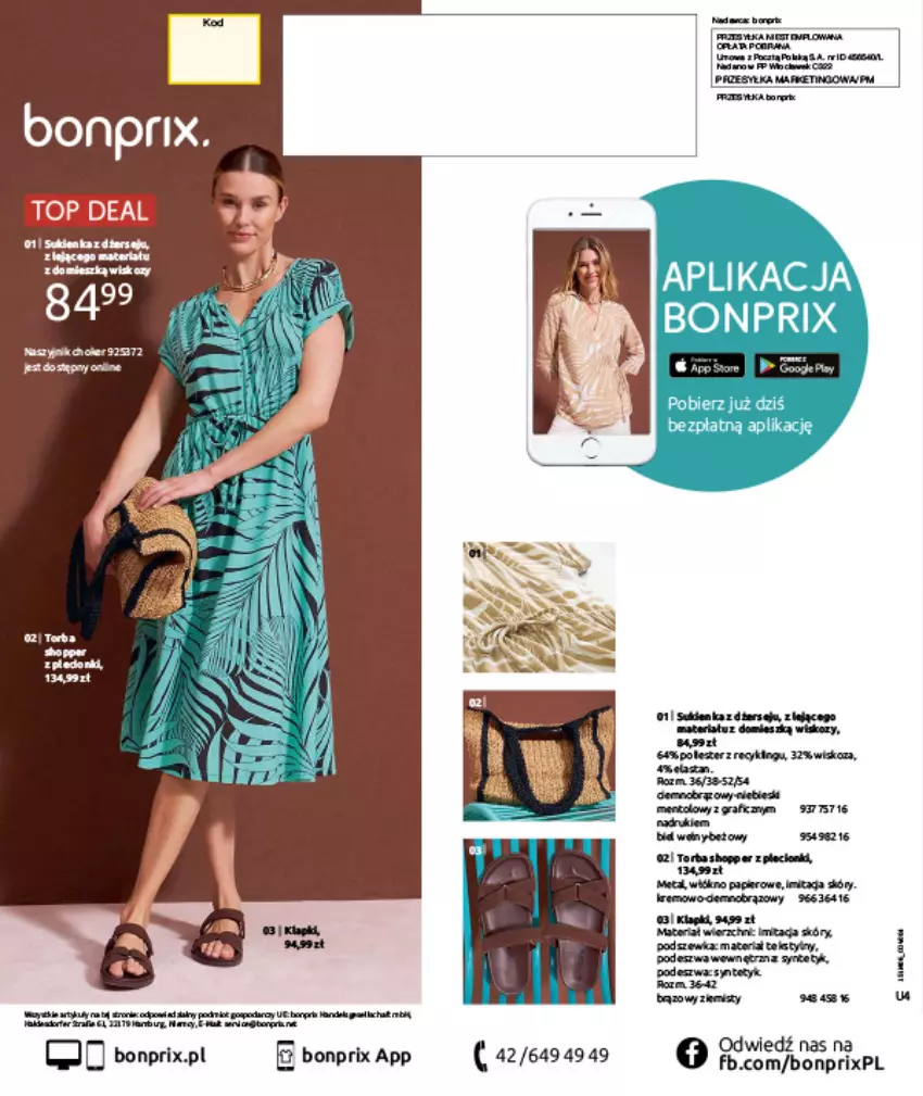 Gazetka promocyjna Bonprix - MODNY LUZ - ważna 15.07 do 25.08.2025 - strona 124 - produkty: Fa, Gra, Klapki, Papier, Sukienka, Tarka