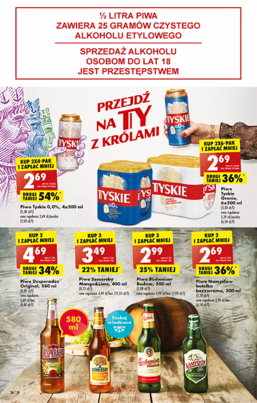 Gazetka promocyjna Biedronka - ważna 27.06 do 02.07.2022 - strona 38 - produkty: Fa, LG, Mango, Namysłów, Piwa, Piwo, Por, Ser, Stek, Tyskie