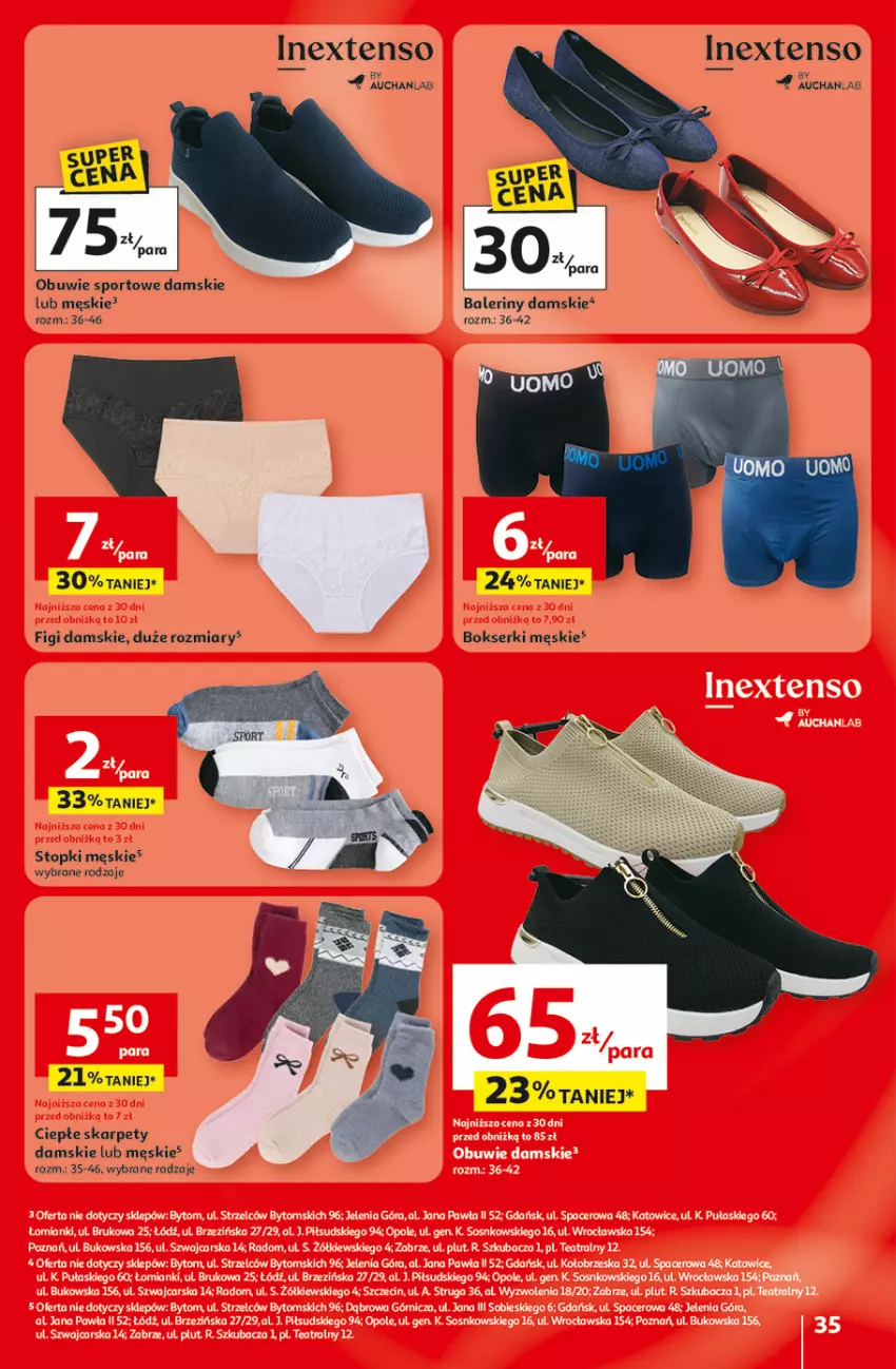 Gazetka promocyjna Auchan - Gazetka 30 Lat Hipermarket Auchan - ważna 29.01 do 04.02.2026 - strona 35 - produkty: Acer, Bokserki, Cars, Figi, Karp, Obuwie, Por, Ser, Sos, Sport, Top