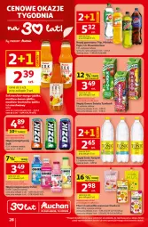 Gazetka promocyjna Auchan - Gazetka 30 Lat Hipermarket Auchan - Gazetka - ważna od 04.02 do 04.02.2026 - strona 28 - produkty: Sok, Mus, Napój energetyczny, Mirinda, Pepsi, Napój gazowany, Tymbark, Smoothie, Oshee, Owoce, Napój niegazowany, Napój