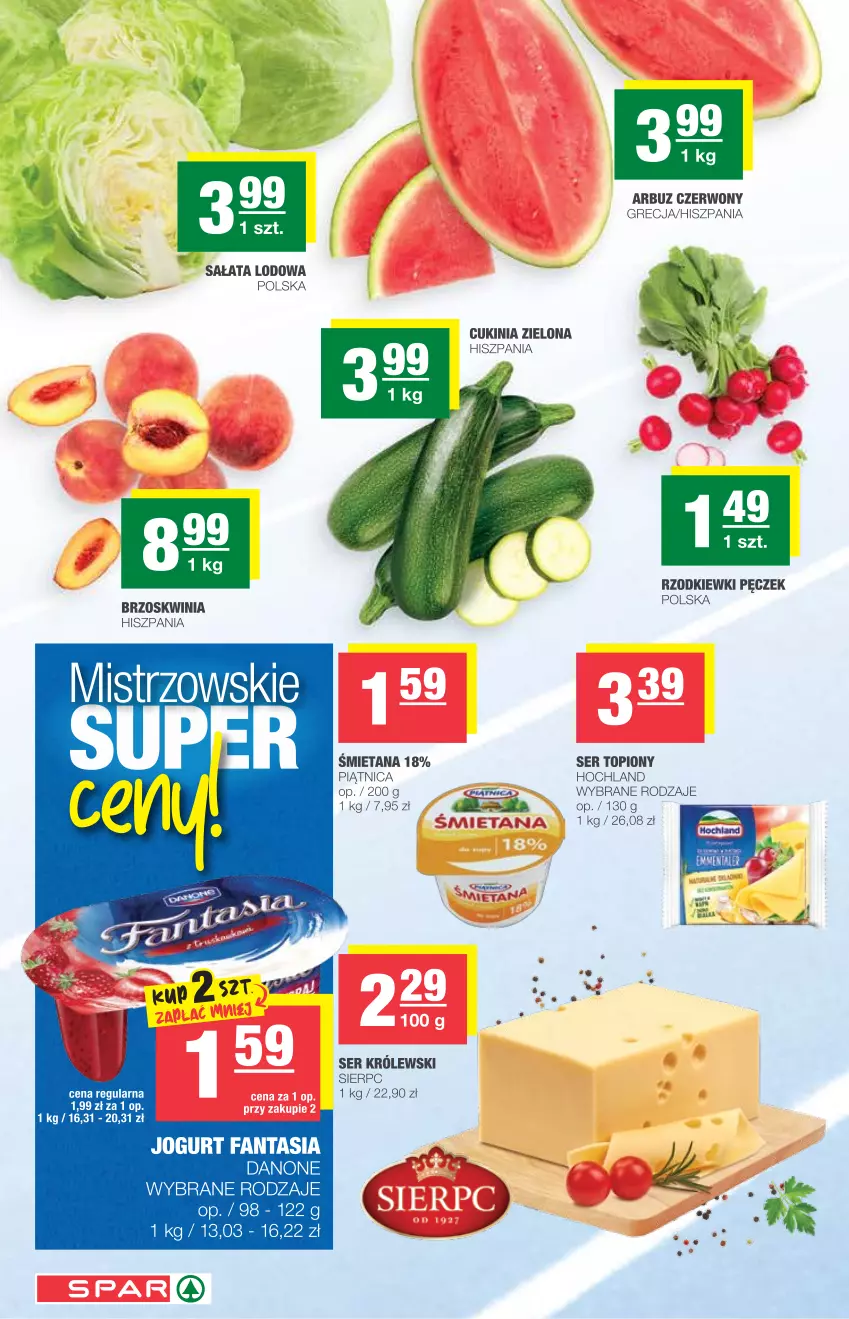 Gazetka promocyjna Spar - Eurospar - ważna 26.05 do 01.06.2021 - strona 2 - produkty: Arbuz, Danone, Fa, Fanta, Hochland, Jogurt, Królewski, Piątnica, Sałat, Sałata lodowa, Ser, Ser topiony, Top