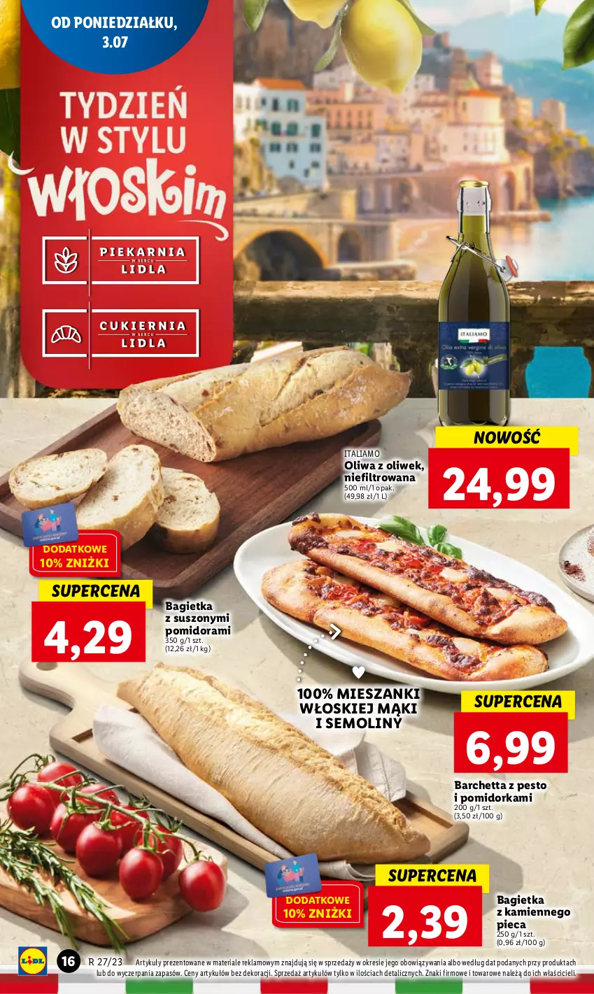 Gazetka promocyjna Lidl - GAZETKA - ważna 03.07 do 05.07.2023 - strona 26 - produkty: Bagietka, Oliwa z oliwek, Orka, Pesto, Piec