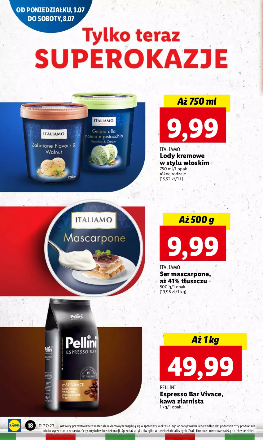 Gazetka promocyjna Lidl - GAZETKA - ważna 03.07 do 05.07.2023 - strona 28 - produkty: Kawa, Kawa ziarnista, Lody, Mascarpone, Ser