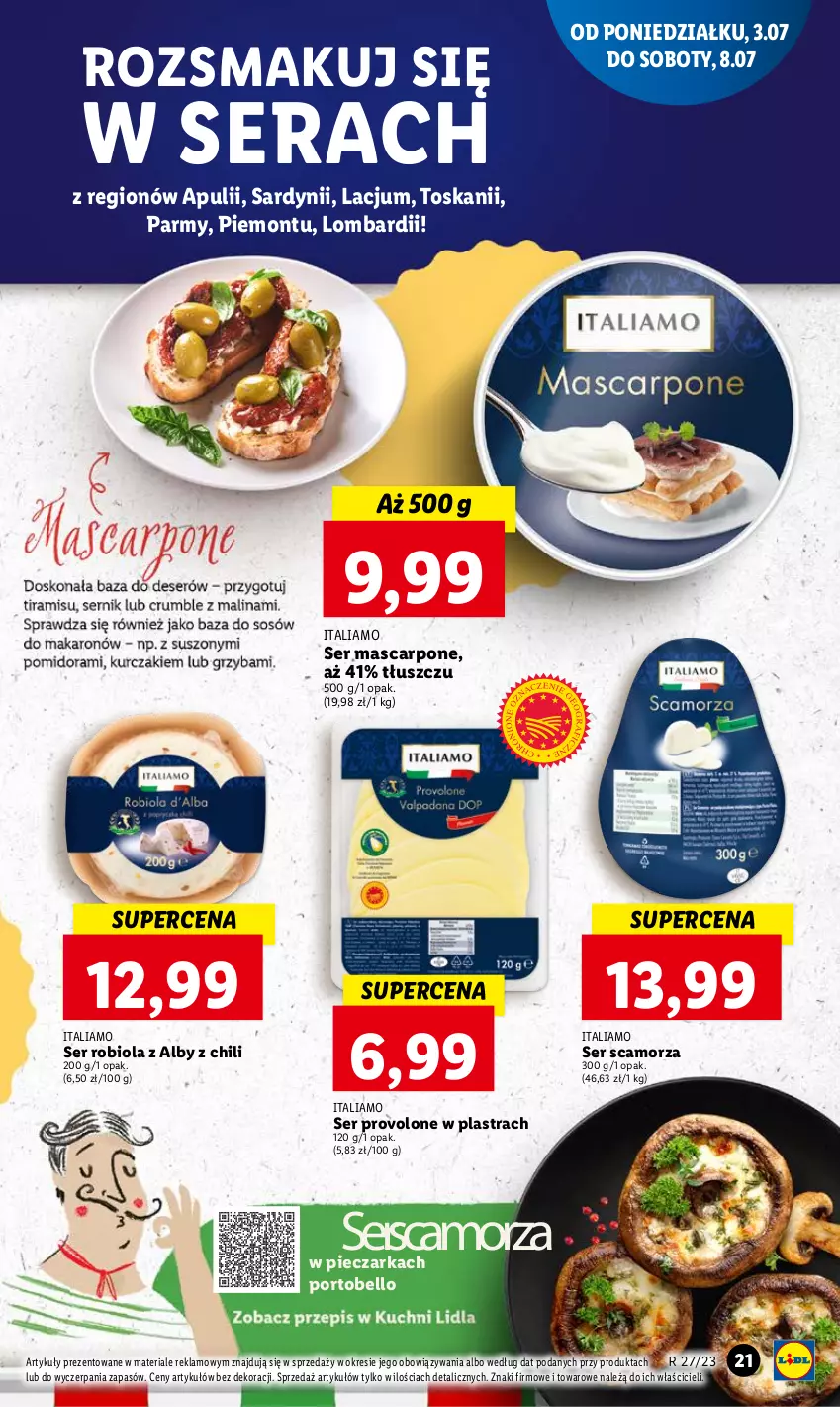 Gazetka promocyjna Lidl - GAZETKA - ważna 03.07 do 05.07.2023 - strona 31 - produkty: Bell, Mascarpone, Piec, Pieczarka, Por, Portobello, Scamorza, Ser