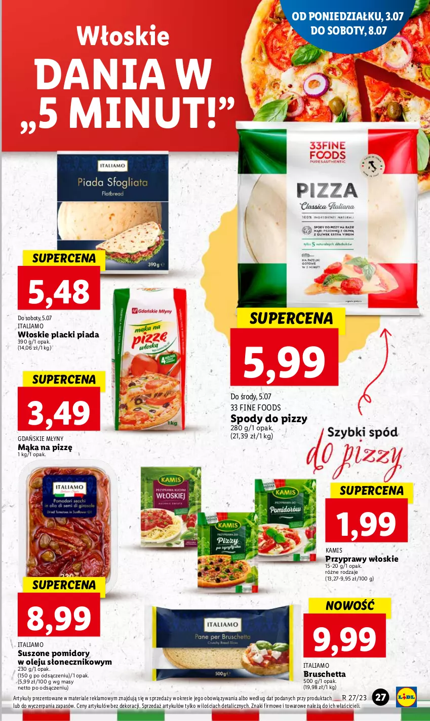 Gazetka promocyjna Lidl - GAZETKA - ważna 03.07 do 05.07.2023 - strona 37 - produkty: Kamis, Lack, Mąka, Olej, Pomidory, Przyprawy, Suszone pomidory