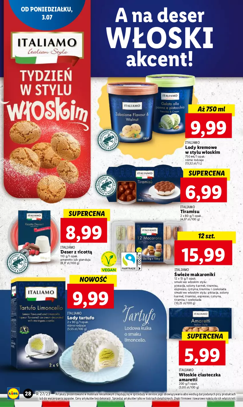 Gazetka promocyjna Lidl - GAZETKA - ważna 03.07 do 05.07.2023 - strona 38 - produkty: Czekolada, Deser, Lody, Makaron, Ser