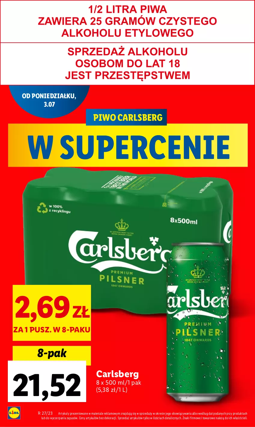 Gazetka promocyjna Lidl - GAZETKA - ważna 03.07 do 05.07.2023 - strona 8 - produkty: Carlsberg, Piwo