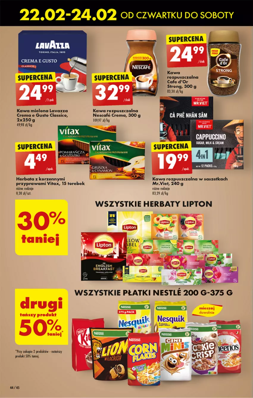 Gazetka promocyjna Biedronka - Od czwartku - ważna 22.02 do 28.02.2024 - strona 52 - produkty: Cappuccino, Fa, Herbata, Kawa, Kawa rozpuszczalna, Lavazza, Lipton, Vitax