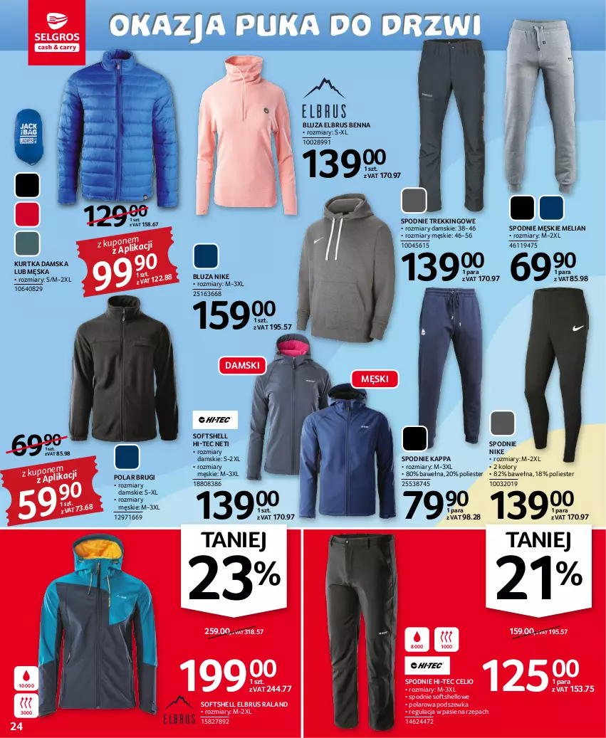 Gazetka promocyjna Selgros - Oferta przemysłowa - ważna 03.11 do 16.11.2022 - strona 24 - produkty: Bluza, Brugi, Hi-Tec, Kurtka, Nike, Spodnie, Spodnie softshell, Wełna