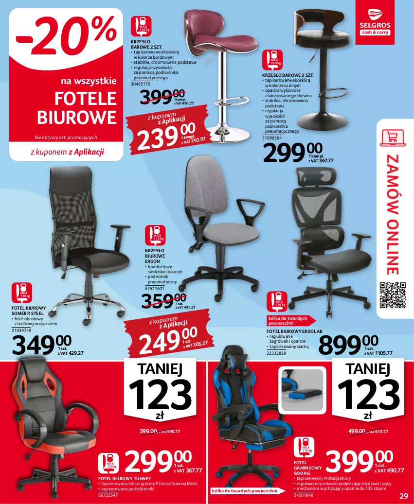 Gazetka promocyjna Selgros - Oferta przemysłowa - ważna 03.11 do 16.11.2022 - strona 29 - produkty: Biuro, Fotel, Krzesło, Lakier, Siedzisko, Sok, Top, Zagłówek