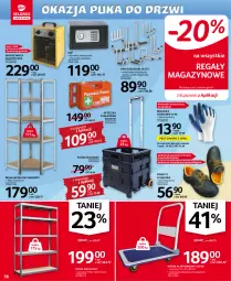 Gazetka promocyjna Selgros - Oferta przemysłowa - Gazetka - ważna od 16.11 do 16.11.2022 - strona 36 - produkty: Por, Buty, Sejf, Nagrzewnica elektryczna, Tran, Regał, Wkręt, Rękawice, Wózek, Garaż, Półbuty, Rękawice ochronne, Regał metalowy