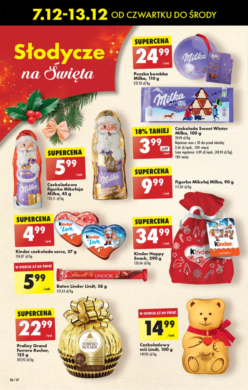 Gazetka promocyjna Biedronka - Od czwartku - ważna 07.12 do 13.12.2023 - strona 38 - produkty: Czekolada, Fa, Ferrero, Ferrero Rocher, Gra, Lindt, Milka, Praliny, Ser