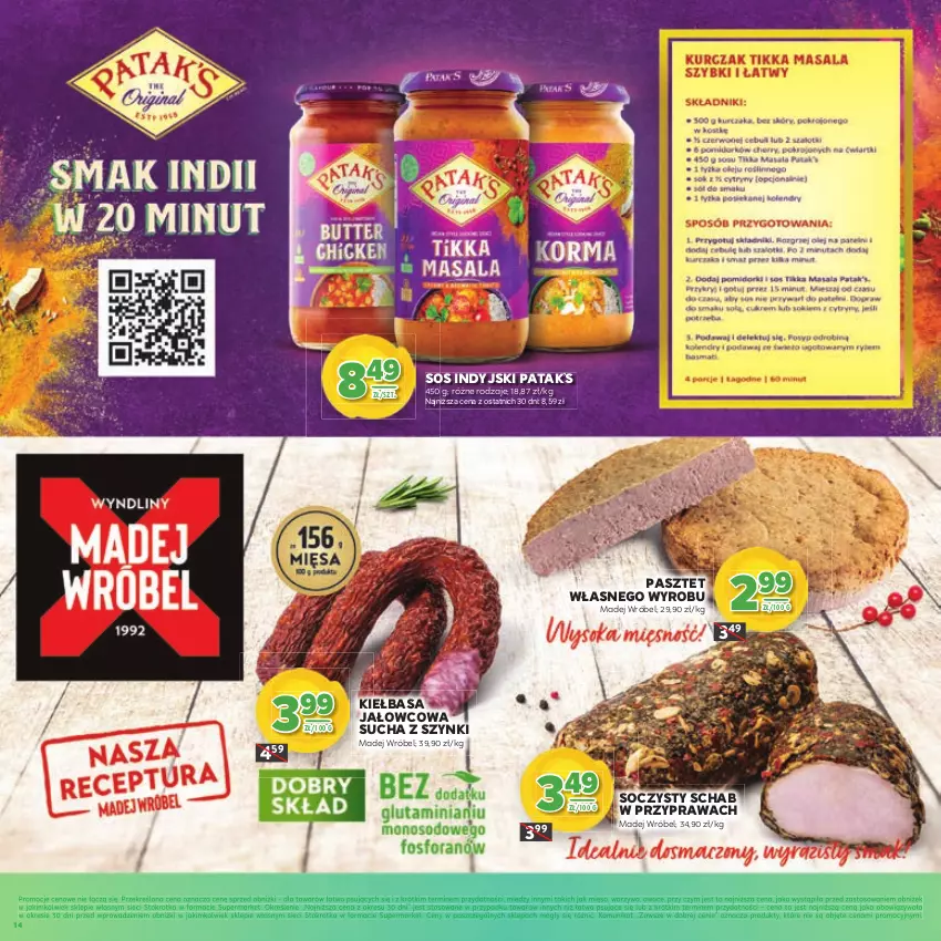 Gazetka promocyjna Stokrotka - Katalog Wiosenne Inspiracje! - ważna 26.02 do 11.03.2026 - strona 14 - produkty: Kiełbasa, Madej Wróbel, Mięso, Owoce, Pasztet, Sos, Warzywa
