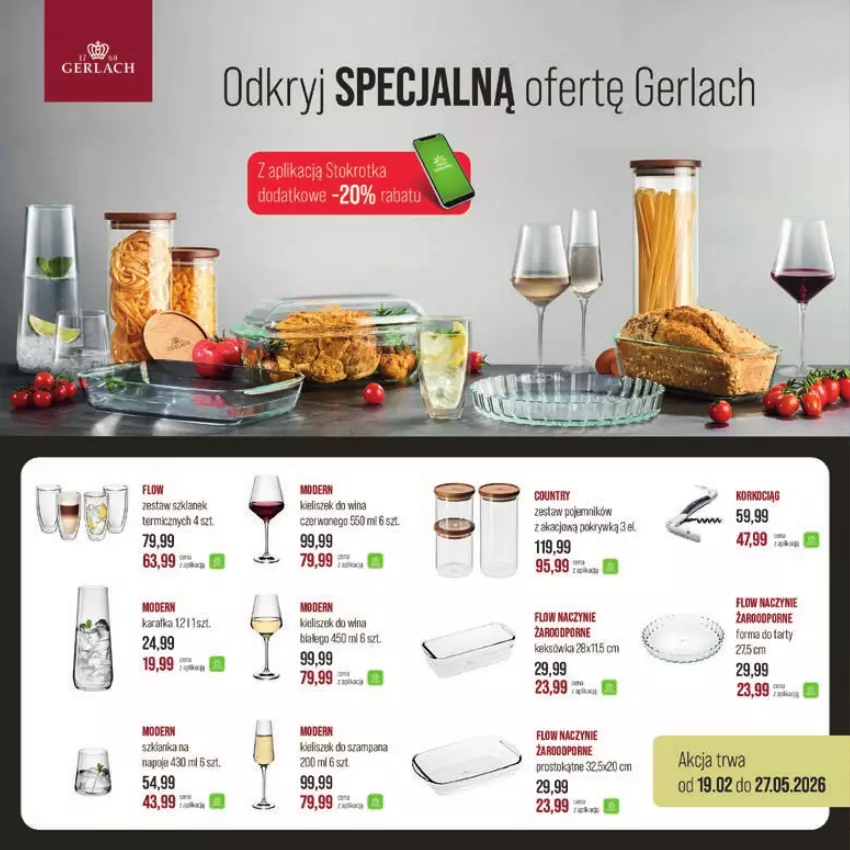 Gazetka promocyjna Stokrotka - Katalog Wiosenne Inspiracje! - ważna 26.02 do 11.03.2026 - strona 30 - produkty: Karafka, Keksówka, Kieliszek, Koc, Korkociąg, Naczynie żaroodporne, Napoje, Pojemnik, Por