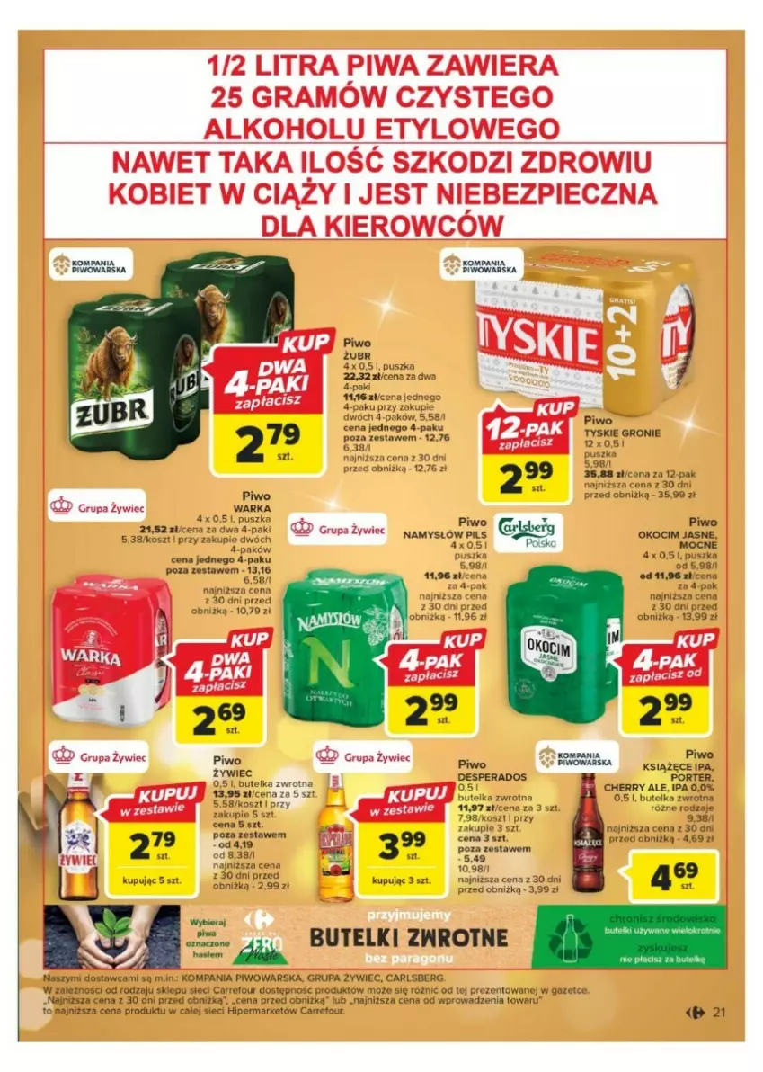 Gazetka promocyjna Carrefour - ważna 11.12 do 17.12.2023 - strona 14 - produkty: Carlsberg, Desperados, Gra, Koc, Kosz, Książęce, Okocim, Piec, Piwa, Piwo, Tyskie, Warka