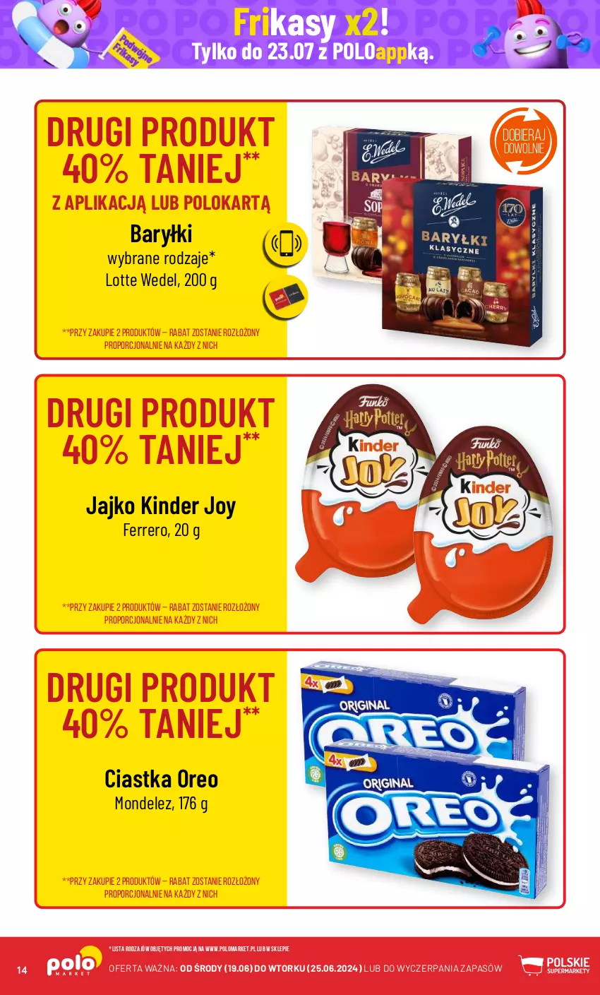 Gazetka promocyjna PoloMarket - Gazetka pomocyjna - ważna 19.06 do 25.06.2024 - strona 14 - produkty: Baryłki, Ciastka, Ferrero, Kinder, Oreo, Por