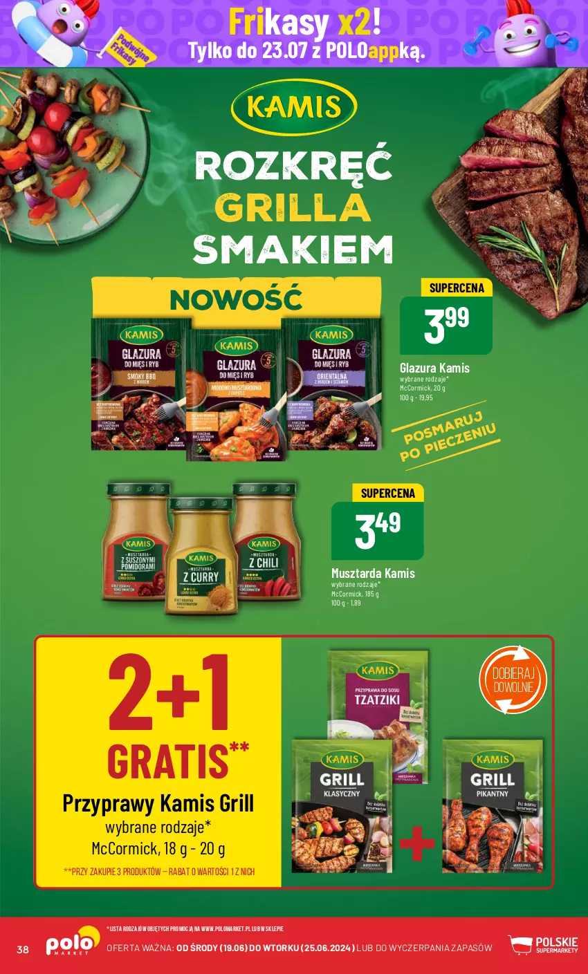 Gazetka promocyjna PoloMarket - Gazetka pomocyjna - ważna 19.06 do 25.06.2024 - strona 38 - produkty: Glazura, Gra, Grill, Kamis, Lazur, Mus, Musztarda, Przyprawy