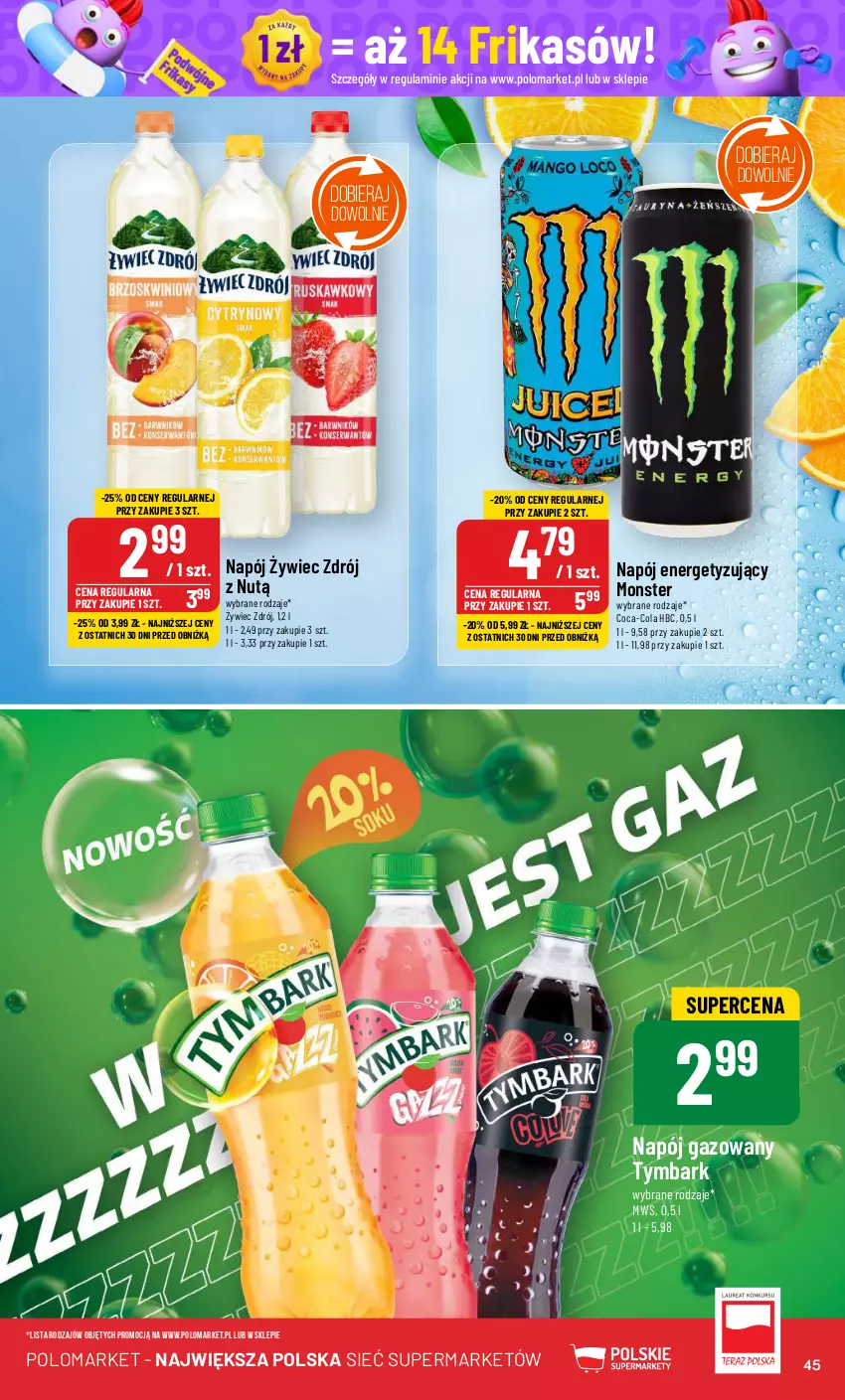 Gazetka promocyjna PoloMarket - Gazetka pomocyjna - ważna 19.06 do 25.06.2024 - strona 45 - produkty: Coca-Cola, Napój, Napój gazowany, Tymbark