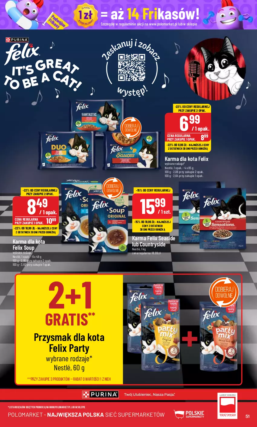 Gazetka promocyjna PoloMarket - Gazetka pomocyjna - ważna 19.06 do 25.06.2024 - strona 51 - produkty: Felix, Gra, Nestlé, Przysmak dla kota