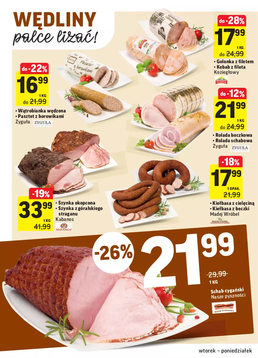 Gazetka promocyjna Intermarche - Świeżo itanio - ważna 20.04 do 26.04.2021 - strona 10 - produkty: Bianka, Kabanos, Kebab, Kiełbasa, Madej Wróbel, Pasztet, Rolada, Szynka