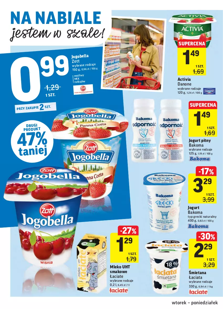 Gazetka promocyjna Intermarche - Świeżo itanio - ważna 20.04 do 26.04.2021 - strona 20 - produkty: Activia, Bakoma, Bell, Bella, Danone, Jogobella, Jogurt, Jogurt pitny, Mleko, Szal, Zott