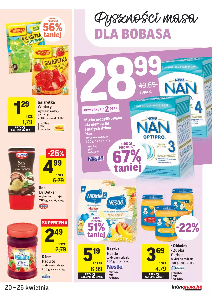 Gazetka promocyjna Intermarche - Świeżo itanio - ważna 20.04 do 26.04.2021 - strona 23 - produkty: Dżem, Dzieci, Gala, Galaretka, Gerber, Mleko, Sos, Winiary