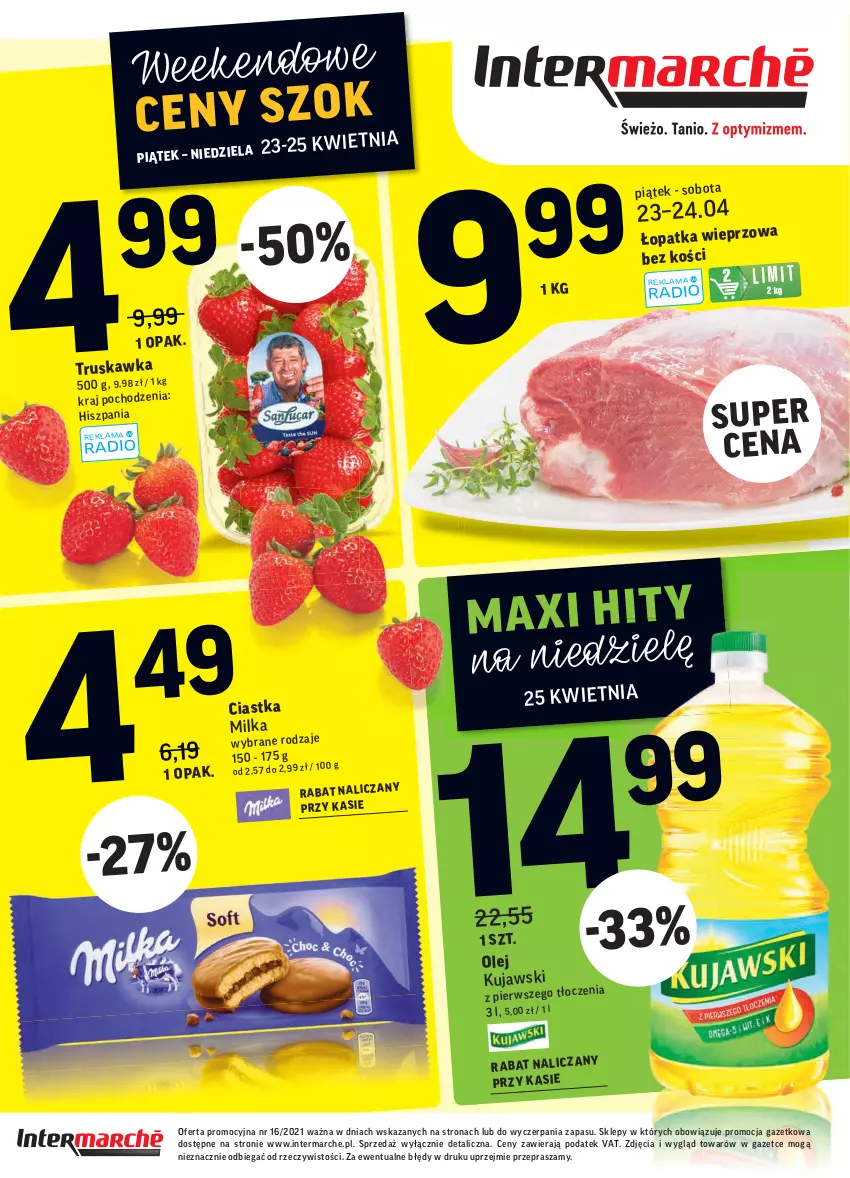 Gazetka promocyjna Intermarche - Świeżo itanio - ważna 20.04 do 26.04.2021 - strona 40 - produkty: Kujawski, Milka, Olej