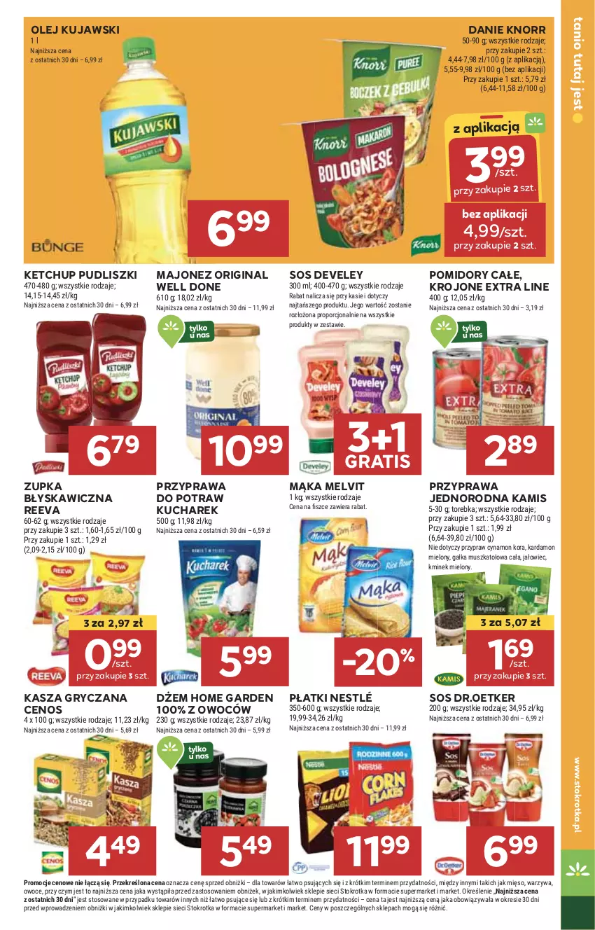 Gazetka promocyjna Stokrotka - Supermarket - ważna 24.07 do 31.07.2024 - strona 23 - produkty: Cenos, Dżem, Gin, Gra, Gry, HP, Kamis, Kasza, Kasza gryczana, Ketchup, Knorr, Kucharek, Kujawski, Majonez, Mąka, Melvit, Nestlé, Olej, Pomidory, Przyprawa do potraw, Pudliszki, Sos