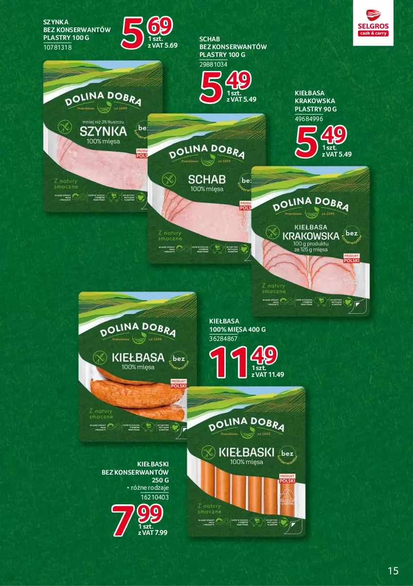 Gazetka promocyjna Selgros - Katalog Markowe Produkty - ważna 03.11 do 16.11.2022 - strona 15 - produkty: Kiełbasa, Kiełbasa krakowska, Ser, Szynka