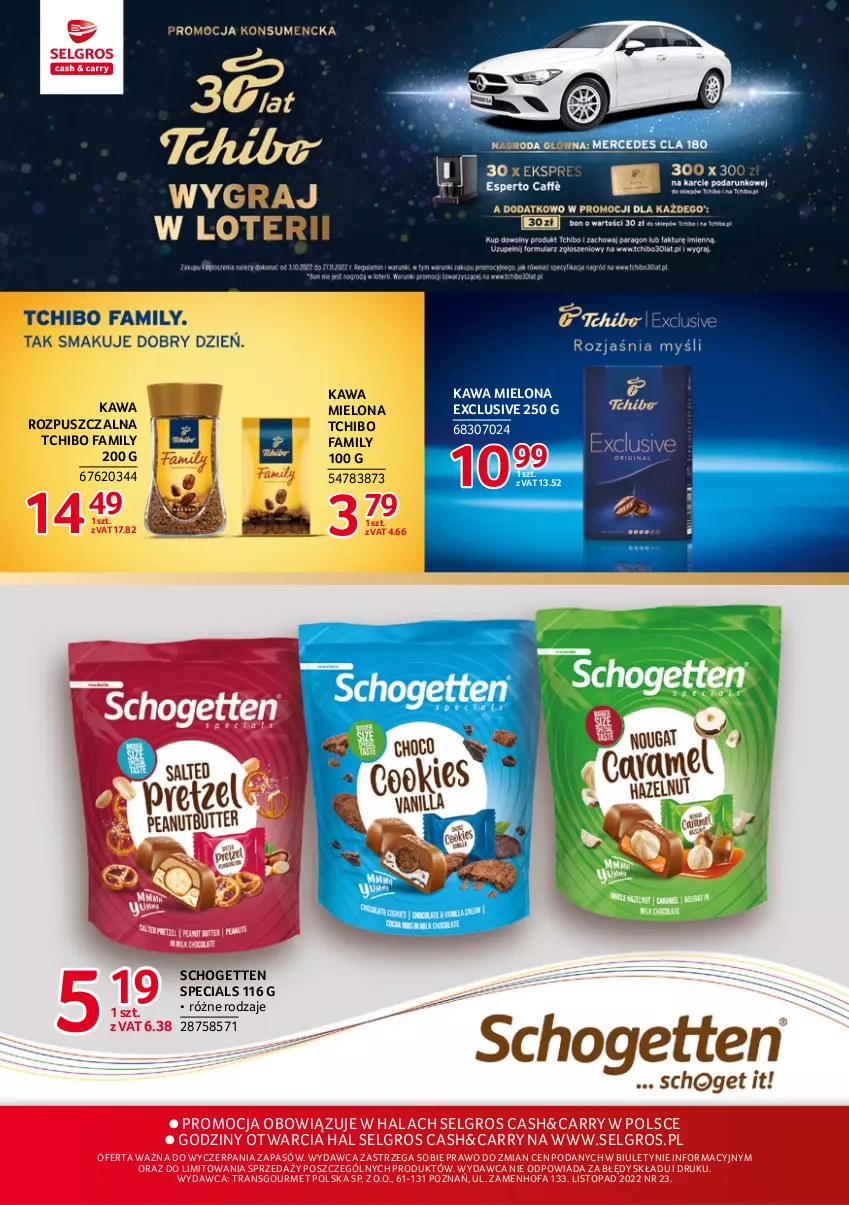 Gazetka promocyjna Selgros - Katalog Markowe Produkty - ważna 03.11 do 16.11.2022 - strona 16 - produkty: Fa, Kawa, Kawa mielona, Kawa rozpuszczalna, LG, Schogetten, Tchibo, Tchibo Family, Top, Tran