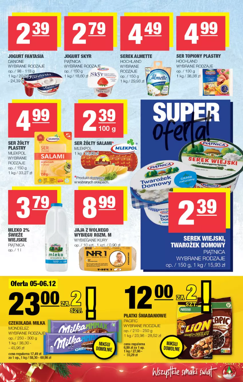 Gazetka promocyjna Spar - Spar - ważna 26.11 do 06.12.2023 - strona 3 - produkty: Almette, Cif, Czekolada, Danio, Danone, Fa, Fanta, Hochland, Jaja, Jogurt, Milka, Mleko, Piątnica, Salami, Ser, Ser topiony, Serek, Serek wiejski, Top